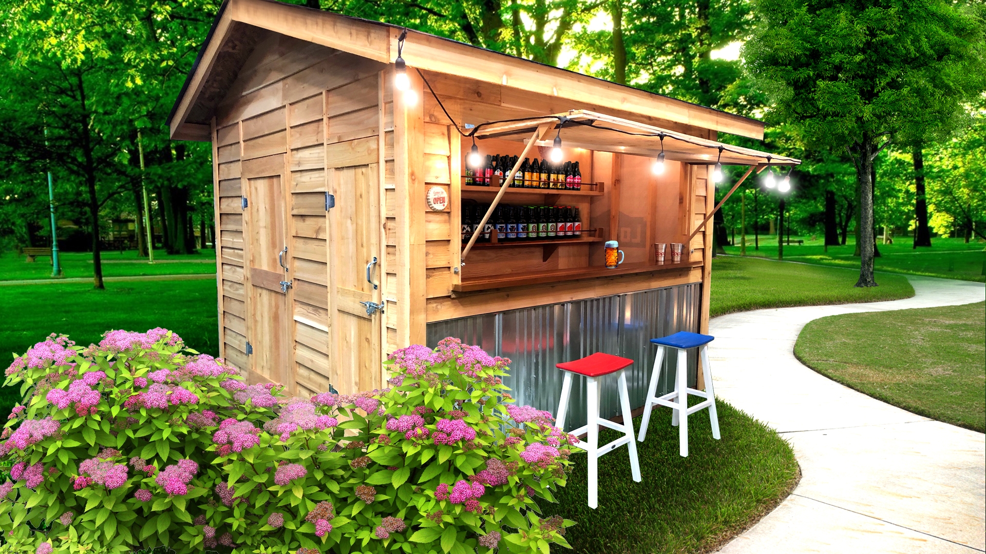 Pin by Jeff Nichol on House | Bar shed, Backyard shed bar ideas, Garden 