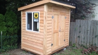 8X4 Garden Hutch Shed - Added 36x36 sliding window and 48 inch double door