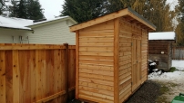 8X4 Garden Hutch Shed - Reversed roof pitch and 48 inch double door